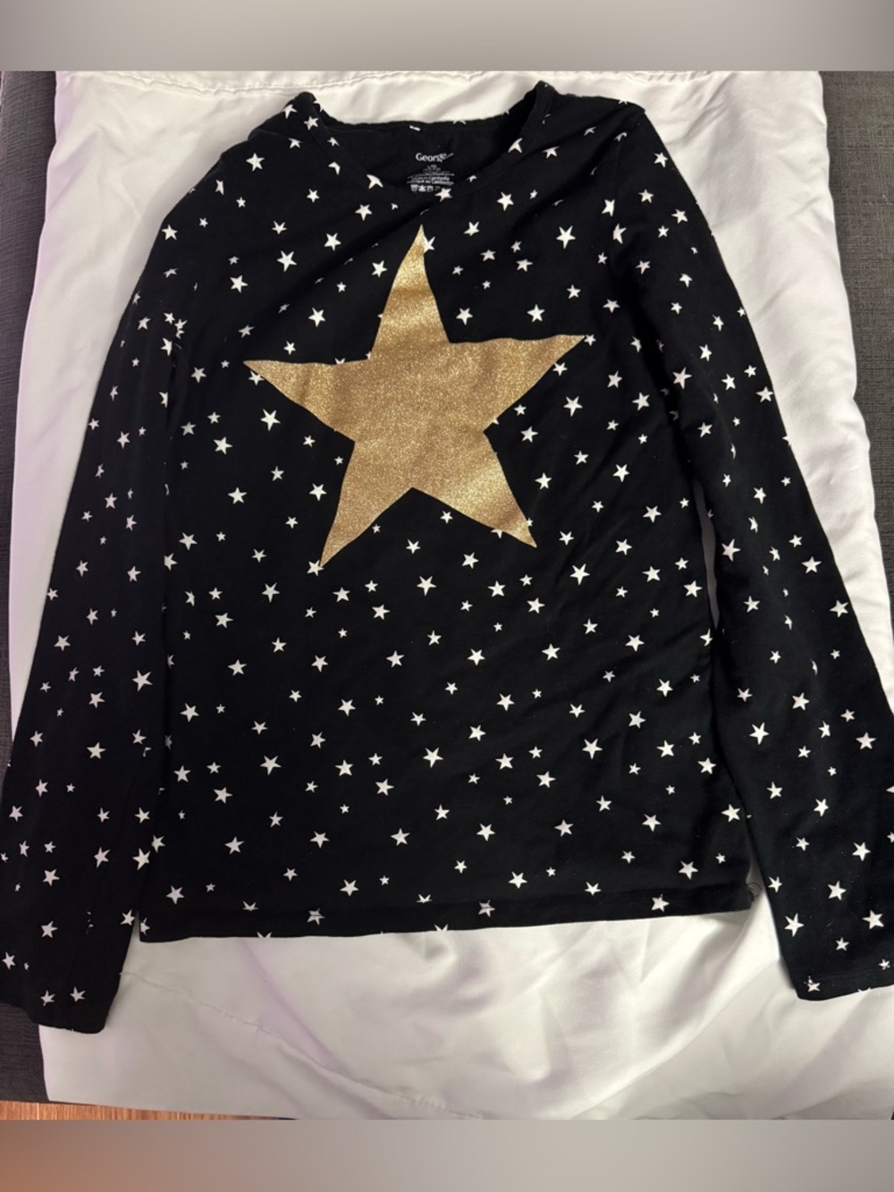 Girl’s George Black Star Long Sleeve T-shirt size 10